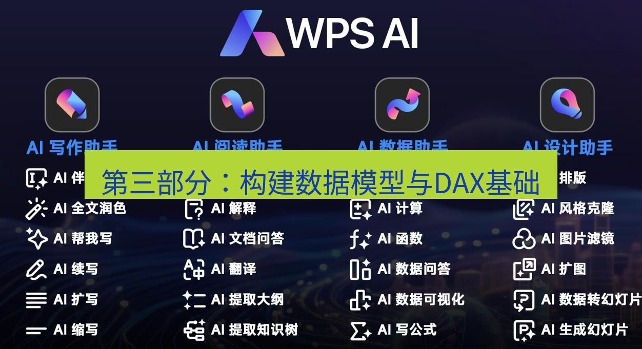 wps 第三部分：构建数据模型与DAX基础