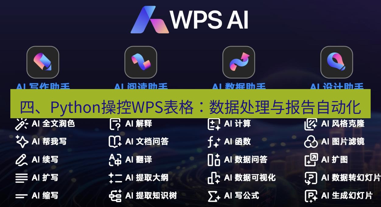wps 四、Python操控WPS表格：数据处理与报告自动化