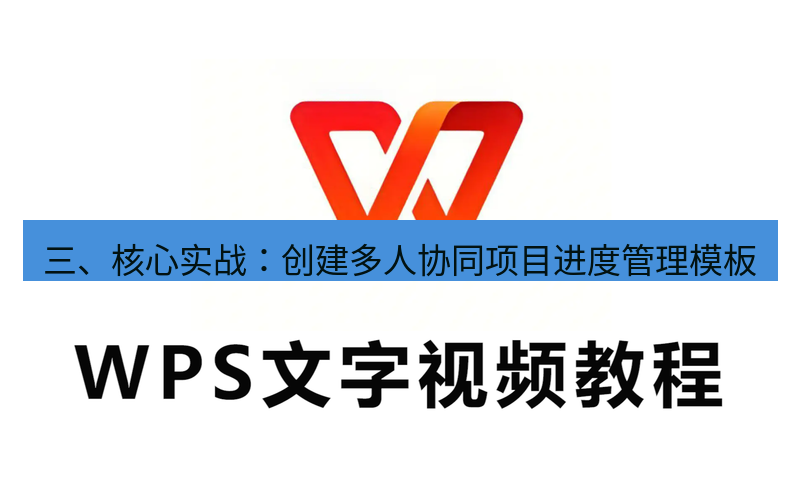 wps 三、核心实战：创建多人协同项目进度管理模板
