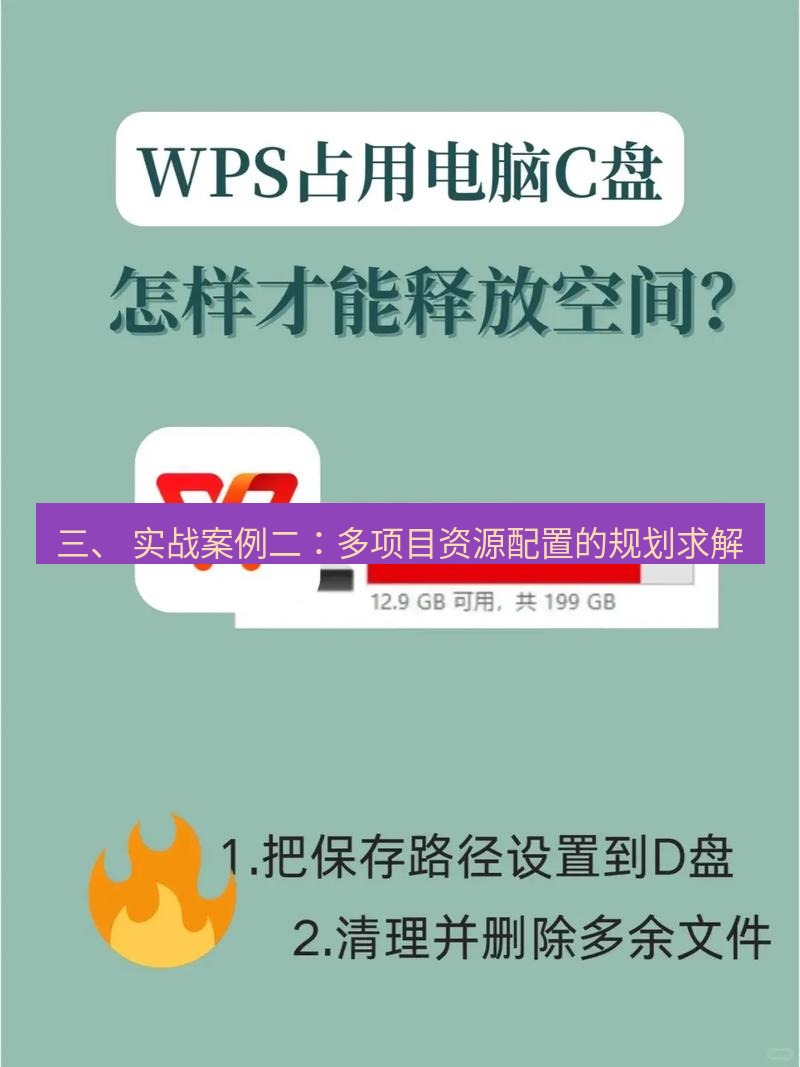 wps 三、 实战案例二：多项目资源配置的规划求解