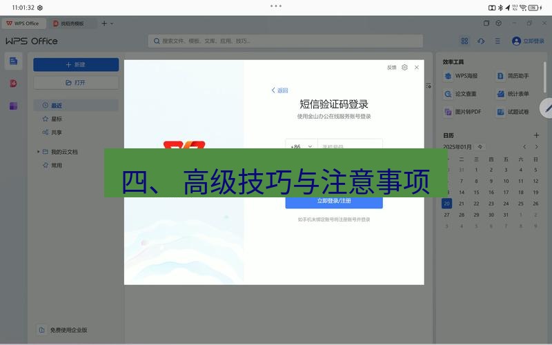 wps 四、 高级技巧与注意事项