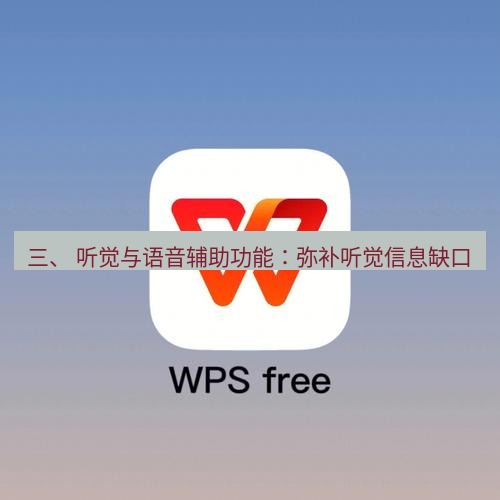 wps 三、 听觉与语音辅助功能：弥补听觉信息缺口