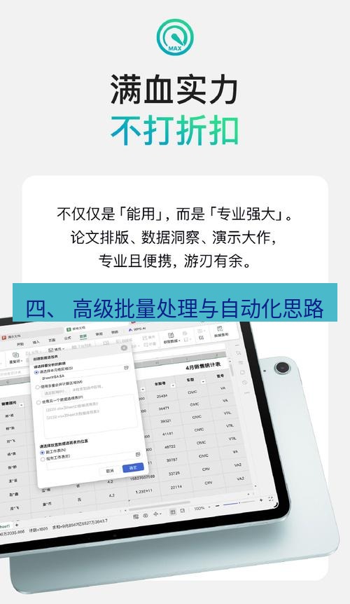 wps 四、 高级批量处理与自动化思路
