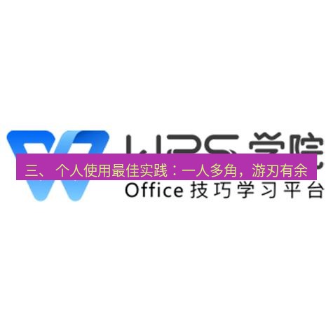 wps 三、 个人使用最佳实践：一人多角，游刃有余
