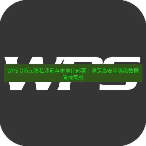 wps WPS Office隐私沙箱与本地化部署：满足高安全等级数据管控需求