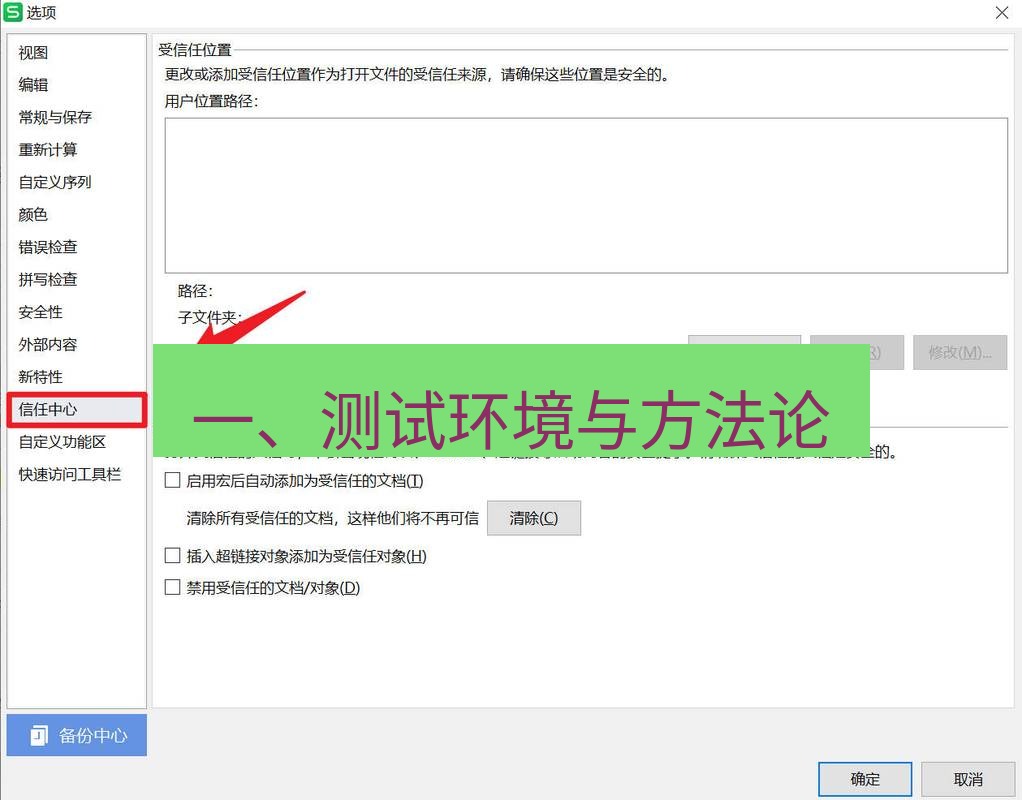 wps 一、测试环境与方法论